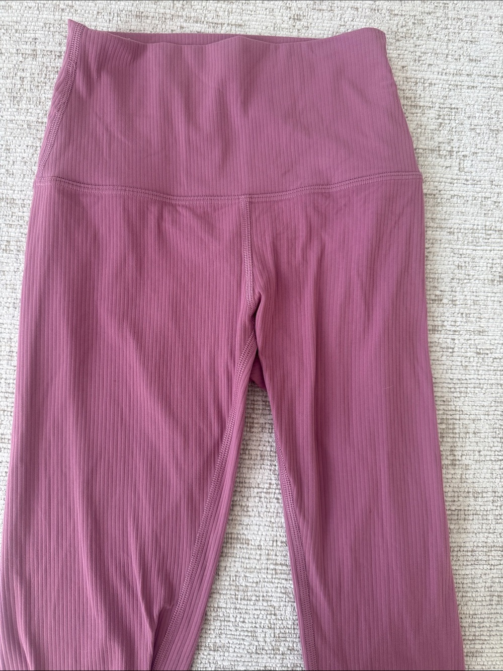 lululemon athletica women’s High-Rise Ribbed Leggings - Mauve Pink